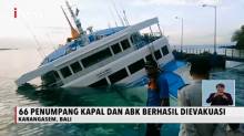 Kapal Penumpang Karam dan Nyaris Tenggelam di Karangasem Bali