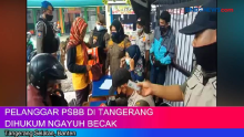 Pelanggar PSBB di Tangerang Selatan Dihukum Ngayuh Becak