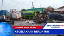Kecelakaan Beruntun Tiga Kendaraan di Jalan Pantura Cirebon