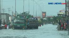 Jalur Pantura Kaligawe Semarang Masih Terputus Akibat Banjir
