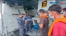 Terdampar di Malaysia,  Lima Nelayan Dijemput TNI AL dengan KRI Kerambit-627