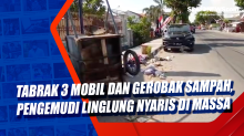 Tabrak 3 Mobil dan Gerobak Sampah, Pengemudi Linglung Nyaris di Massa