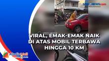 Viral, Emak-emak Naik di Atas Mobil Terbawa Hingga 10 Km