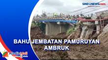 Bahu Jembatan Pamuruyan Ambruk, Akses Jalan Sukabumi-Bogor Macet Panjang
