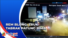 Truk Tabrak Patung Bima dan Bus Karyawan Akibat Rem Blong di Purwakarta