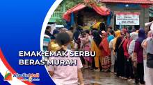 Bulog Gelar Operasi Pasar, Emak-Emak di Cirebon Serbu Beras Murah