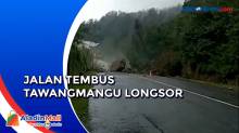 Ngeri, Detik-Detik Longsor di Jalan Tembus Tawangmangu-Sarangan