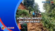 Longsor Tutup Jalan Penghubung Kabupaten Bandung Barat - Cianjur