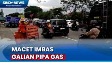 Pemudik Harap Sabar, Exit Tol Krapyak Semarang Terpantau Padat Imbas Galian Pipa Gas