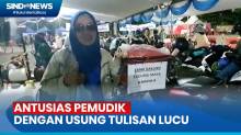 Gembira Bisa Mudik ke Lampung, Pasutri Pasang Tulisan Emak Kakung, Cucumu Maya Mudik