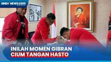 Gibran Cium Tangan Hasto Kristiyanto saat Sambangi Kantor PDIP
