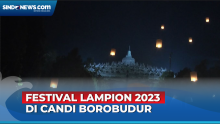 Penampakan Memukau Langit Candi Borobudur yang Dihiasi Lampion Waisak