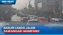 Kali Licin Meluap! Jalan Sawangan - Mampang Depok Banjir