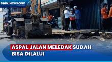 Begini Kondisi Aspal Jalan yang Tiba-Tiba Meledak di Surabaya