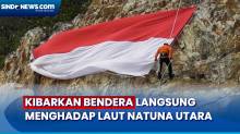 Sambut HUT ke-78 RI, Basarnas Natuna Kibarkan Bendera di Tebing Setinggi 200 Meter