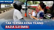 Sejumlah Pengendara Adu Mulut dengan Petugas saat Razia Uji Emisi di Jakarta Utara