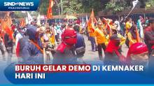 Buruh Terjun Demo di Kemnaker, Polisi Kawal Arus Lalin