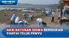 Ratusan Siswa SMA Negeri 1 Cilacap Bersihkan Pantai Teluk Penyu dari Sampah Plastik