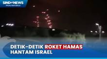Penampakan Ribuan Roket Hamas Ditembakkan ke Israel