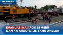 Proses Evakuasi KA Argo Semeru dan KA Argo Wilis yang Anjlok Gunakan Crane Canggih