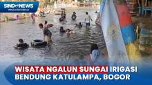 Asiknya Wahana Ngalun Sungai Irigasi Bendung Katulampa, Bogor