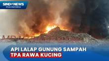 Gunung Sampah di TPA Rawa Kucing Terbakar Hebat,  Api Sulit Dipadamkan