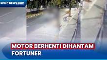 Ngebut! Fortuner Hantam Motor Terekam CCTV di Kembangan, Seorang Wanita Terlempar