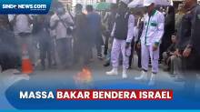 Demo Bela Palestina di Depan Konsulat Amerika di Medan, Massa Bakar Bendera Israel