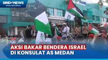 Ormas Bakar Bendera Israel di Depan Konsulat AS di Medan