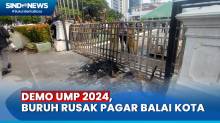 Demo Kenaikan UMP 2024, Massa Buruh Rusak Pagar Balai Kota DKI Jakarta