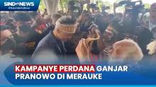 Kampanye Perdana di Merauke, Ganjar Pranowo Disambut Tarian Asmat