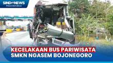 Bus Pariwisata SMKN Ngasem Bojonegoro Tabrak Truk Pasir di Tol Pasuruan, Sopir dan Kernet Tewas