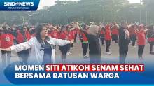 Seru! Begini Momen Siti Atikoh Ikut Senam Sicita Bersama Ratusan Warga di Alun Alun Serang Banten
