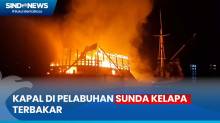 Kapal Bermuatan Semen di Pelabuhan Sunda Kelapa Terbakar