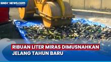 Polisi Musnahkan Ribuan Liter Miras Jelang Tahun Baru di Bojonegoro
