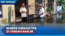 Tak Kunjung Surut, Warga Perumahan di Sidoarjo Dirikan TPS di Tengah Banjir