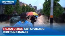 Hujan Deras, Kota Padang Dikepung Banjir 11 Kecamatan Terendam Air