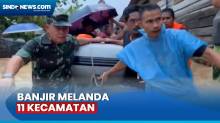 Evakuasi Korban Banjir di Padang Berlangsung Dramatis