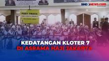 Suasana Kedatangan 393 Jemaah Asal Banten di Asrama Haji Jakarta