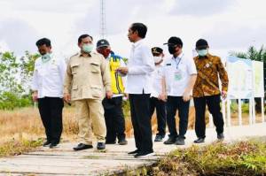 Mentan SYL Dampingi Presiden Jokowi Tinjau Lumbung Pangan di Kapuas