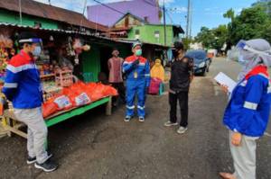 Gandeng UMKM, Pertamina Salurkan Bantuan 675 Paket Sembako dan Seribu Masker
