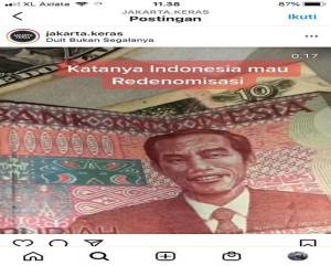 BI Minta Netizen Hati-Hati Bikin Candaan Uang Redenominasi Gambar Jokowi