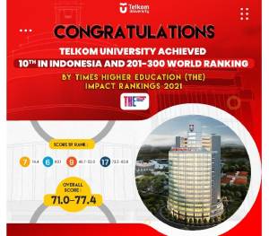 Telkom University PTS Nomor Satu Indonesia versi THE Impact Ranking 2021