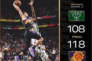 Game 2 Final NBA: Tato Jadi Jimat Devin Booker Antar Suns Menang Lawan Bucks