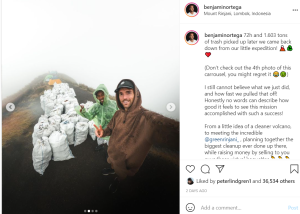 Benjamin Ortega, Seniman yang Angkut 1,6 Ton Sampah dari Gunung Rinjani Dibantu 50 Porter