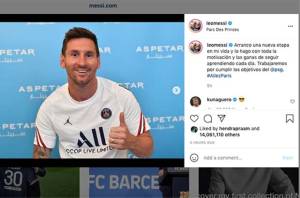 Postingan Perdana Lionel Messi Setelah Gabung Paris Saint-Germain