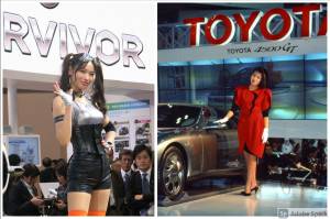 Adu Seksi Gaya SPG Tokyo Motor Show Jaman Dulu dengan Jaman Now