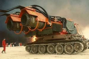 Hungaria Aktifkan Monster Pemadam Kebakaran, Dibuat dari Tank T-55 dan Mesin Jet MiG-21