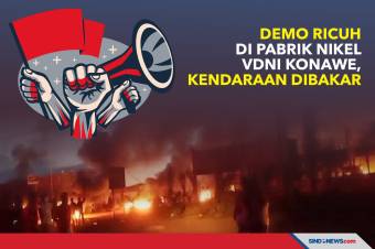 Demo Ricuh di Pabrik Nikel VDNI Konawe, Kendaraan Dibakar