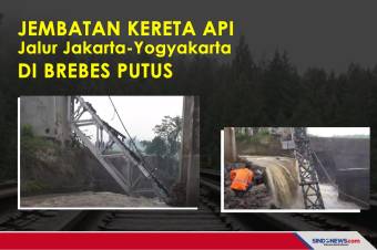 Jembatan Kereta Api Jalur Jakarta-Yogyakarta di Brebes Putus